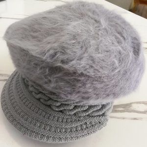 Gray Women Hat Faux Fur Cap Winter Warm New